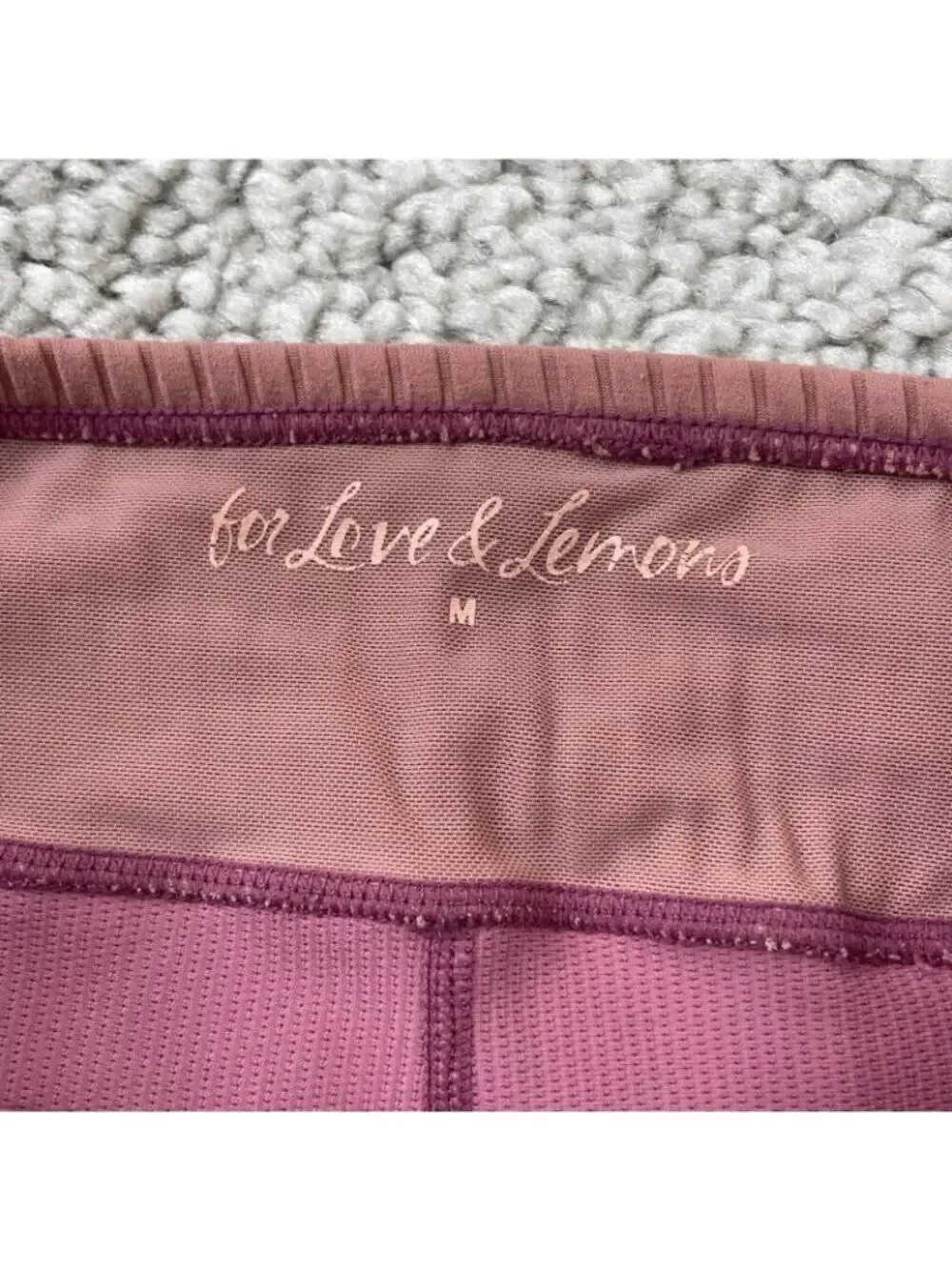 For Love & Lemons Dani Bike Shorts Mauve Pink Womens Medium